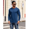 COOFANDY Mens Henley Shirts Long Sleeve Casual T-Shirt Button Basic Tees | Mens long sleeve shirts with henley neck design for fashion men perfect for spring/fall/winter daily casual commute gathering(Deep Blue)