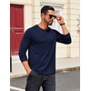 COOFANDY Mens Henley Shirts Long Sleeve Casual T-Shirt Button Basic Tees | Mens long sleeve shirts with henley neck design for fashion men perfect for spring/fall/winter daily casual commute gathering(Navy Blue)