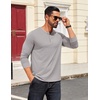 COOFANDY Mens Henley Shirts Long Sleeve Casual T-Shirt Button Basic Tees | Mens long sleeve shirts with henley neck design for fashion men perfect for spring/fall/winter daily casual commute gathering(Light Grey)