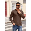 COOFANDY Mens Henley Shirts Long Sleeve Casual T-Shirt Button Basic Tees | Mens long sleeve shirts with henley neck design for fashion men perfect for spring/fall/winter daily casual commute gathering(Brown)