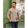 COOFANDY Mens Henley Shirts Long Sleeve Casual T-Shirt Button Basic Tees | Mens long sleeve shirts with henley neck design for fashion men perfect for spring/fall/winter daily casual commute gathering(Khaki)