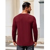 COOFANDY Mens Henley Shirts Long Sleeve Casual T-Shirt Button Basic Tees | Mens long sleeve shirts with henley neck design for fashion men perfect for spring/fall/winter daily casual commute gathering(Wine Red)