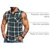 COOFANDY Mens Lightweight Sleeveless Flannel Shirt Button Up Plaid Shirts | Raw Edge Design,Casual Summer Beach Tank Top,Classic Buffalo Plaid,,with Chest Pocket,for Daily Wear,Cowboy Costume,Parties(Blue-green)