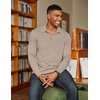 COOFANDY Mens Long Sleeve Polo Shirts Classic CasualButton Collared PoloTee(Light Khaki)