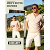 COOFANDY Mens Textured Knit Polo Shirts Zipper Polo Shirts Short Sleeve Casual Lightweight Golf Shirt(Pink)