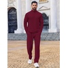 COOFANDY Mens Track suit 2 Piece Athletic Sweatsuit Casual Sport Outfit Set | Mens Athletic Running Jogging Outfits, Anti-pilling and Soft fabric, Flexible and Comfort, Double-sided slant Pockets(Dark Red)