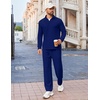 COOFANDY Mens Track suit 2 Piece Athletic Sweatsuit Casual Sport Outfit Set | Mens Athletic Running Jogging Outfits, Anti-pilling and Soft fabric, Flexible and Comfort, Double-sided slant Pockets(Denim Blue)