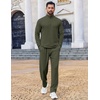 COOFANDY Mens Track suit 2 Piece Athletic Sweatsuit Casual Sport Outfit Set | Mens Athletic Running Jogging Outfits, Anti-pilling and Soft fabric, Flexible and Comfort, Double-sided slant Pockets(Army Green)