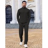 COOFANDY Mens Track suit 2 Piece Athletic Sweatsuit Casual Sport Outfit Set | Mens Athletic Running Jogging Outfits, Anti-pilling and Soft fabric, Flexible and Comfort, Double-sided slant Pockets(All Black)