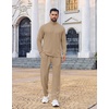 COOFANDY Mens Track suit 2 Piece Athletic Sweatsuit Casual Sport Outfit Set | Mens Athletic Running Jogging Outfits, Anti-pilling and Soft fabric, Flexible and Comfort, Double-sided slant Pockets(Khaki)