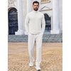 COOFANDY Mens Track suit 2 Piece Athletic Sweatsuit Casual Sport Outfit Set | Mens Athletic Running Jogging Outfits, Anti-pilling and Soft fabric, Flexible and Comfort, Double-sided slant Pockets(White)