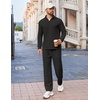 COOFANDY Mens Track suit 2 Piece Athletic Sweatsuit Casual Sport Outfit Set | Mens Athletic Running Jogging Outfits, Anti-pilling and Soft fabric, Flexible and Comfort, Double-sided slant Pockets(All Black)