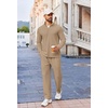 COOFANDY Mens Track suit 2 Piece Athletic Sweatsuit Casual Sport Outfit Set | Mens Athletic Running Jogging Outfits, Anti-pilling and Soft fabric, Flexible and Comfort, Double-sided slant Pockets(Khaki)
