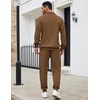 COOFANDY Men’s Tracksuit 2 Piece Quarter Zip Sweatsuit Sets Casual Athletic Running Jogging Suits(Brown)