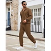 COOFANDY Men’s Tracksuit 2 Piece Quarter Zip Sweatsuit Sets Casual Athletic Running Jogging Suits(Brown)