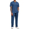 COOFANDY Men’s 2 Pieces Outfits Casual Quarter Zip Polo Shirt and Jogging Pants Summer Tracksuits Set(Dark Blue)