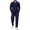 COOFANDY Mens Track suit 2 Piece Athletic Sweatsuit Casual Sport Outfit Set | Mens Athletic Running Jogging Outfits, Anti-pilling and Soft fabric, Flexible and Comfort, Double-sided slant Pockets(Navy Blue)