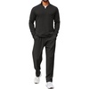 COOFANDY Mens Track suit 2 Piece Athletic Sweatsuit Casual Sport Outfit Set | Mens Athletic Running Jogging Outfits, Anti-pilling and Soft fabric, Flexible and Comfort, Double-sided slant Pockets(All Black)