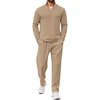 COOFANDY Mens Track suit 2 Piece Athletic Sweatsuit Casual Sport Outfit Set | Mens Athletic Running Jogging Outfits, Anti-pilling and Soft fabric, Flexible and Comfort, Double-sided slant Pockets(Khaki)
