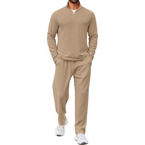 COOFANDY Mens Track suit 2 Piece Athletic Sweatsuit Casual Sport Outfit Set | Mens Athletic Running Jogging Outfits, Anti-pilling and Soft fabric, Flexible and Comfort, Double-sided slant Pockets(Khaki)