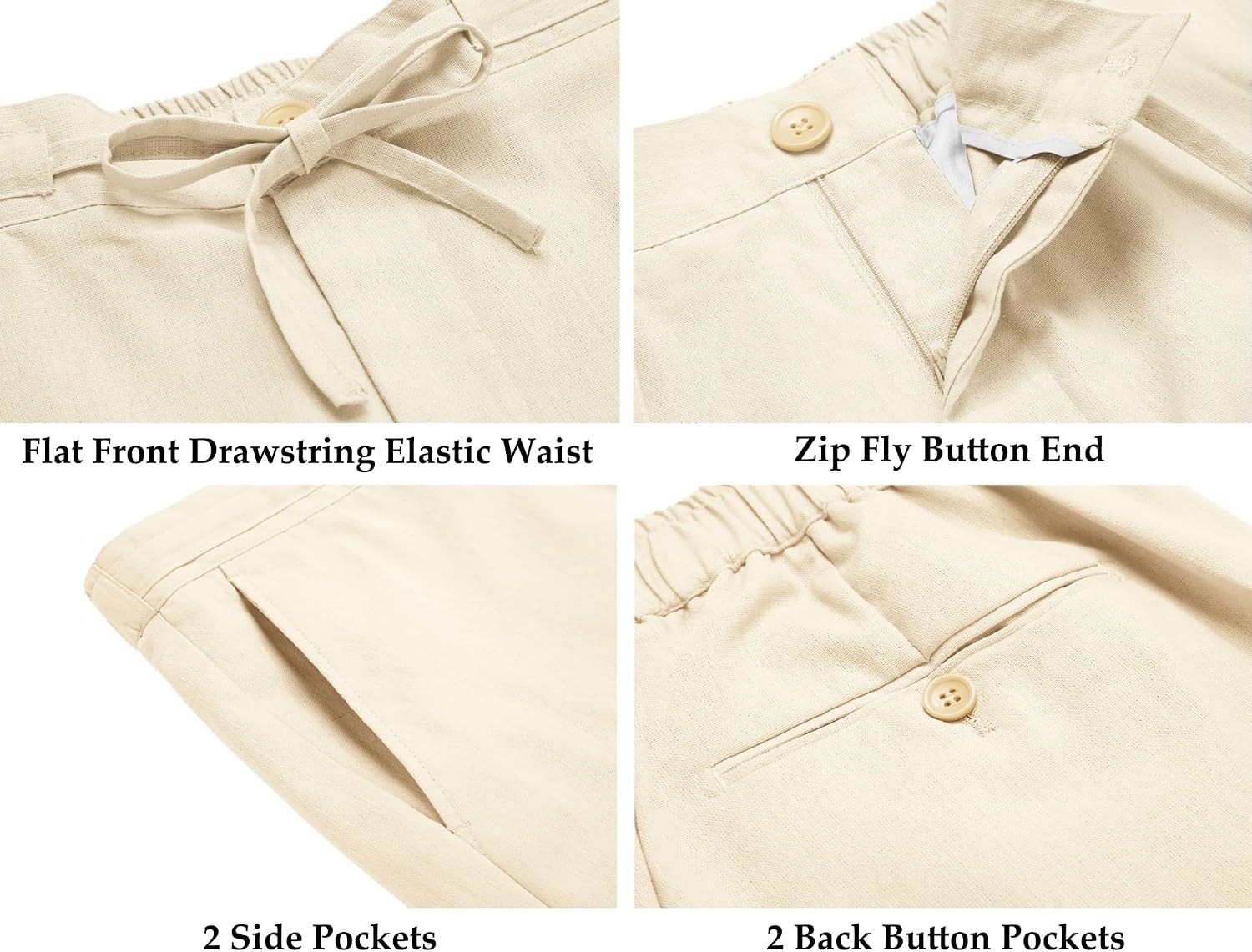 image:imageCOOFANDY Mens 2 Piece Linen Suits Set Casual Lightweight Linen Suit Blazer Jacket and PantsCream