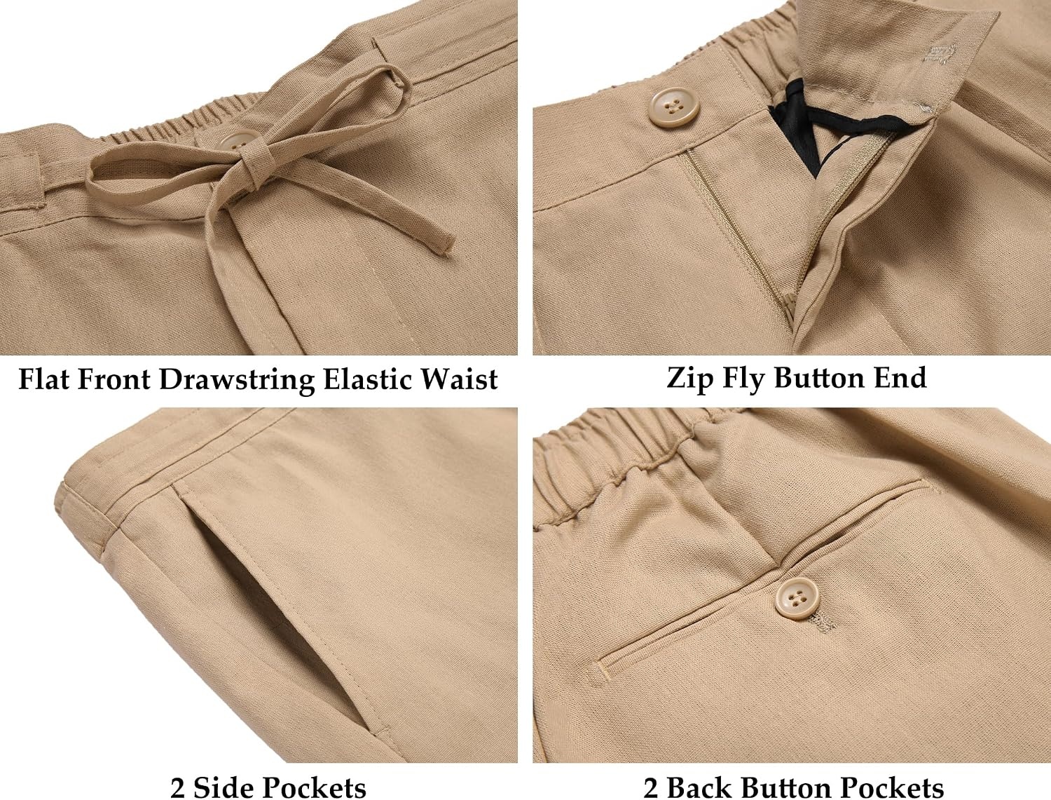 image:imageCOOFANDY Mens 2 Piece Linen Suits Set Casual Lightweight Linen Suit Blazer Jacket and PantsKhaki