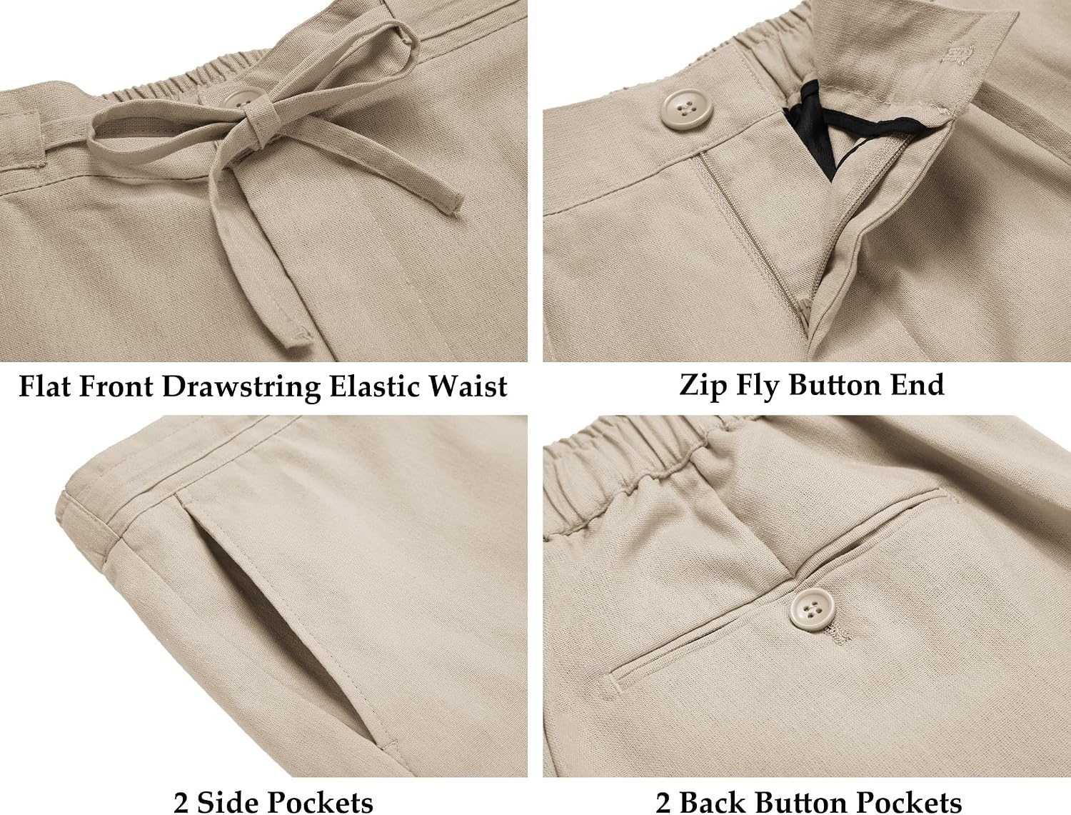 image:imageCOOFANDY Mens 2 Piece Linen Suits Set Casual Lightweight Linen Suit Blazer Jacket and PantsLight Khaki