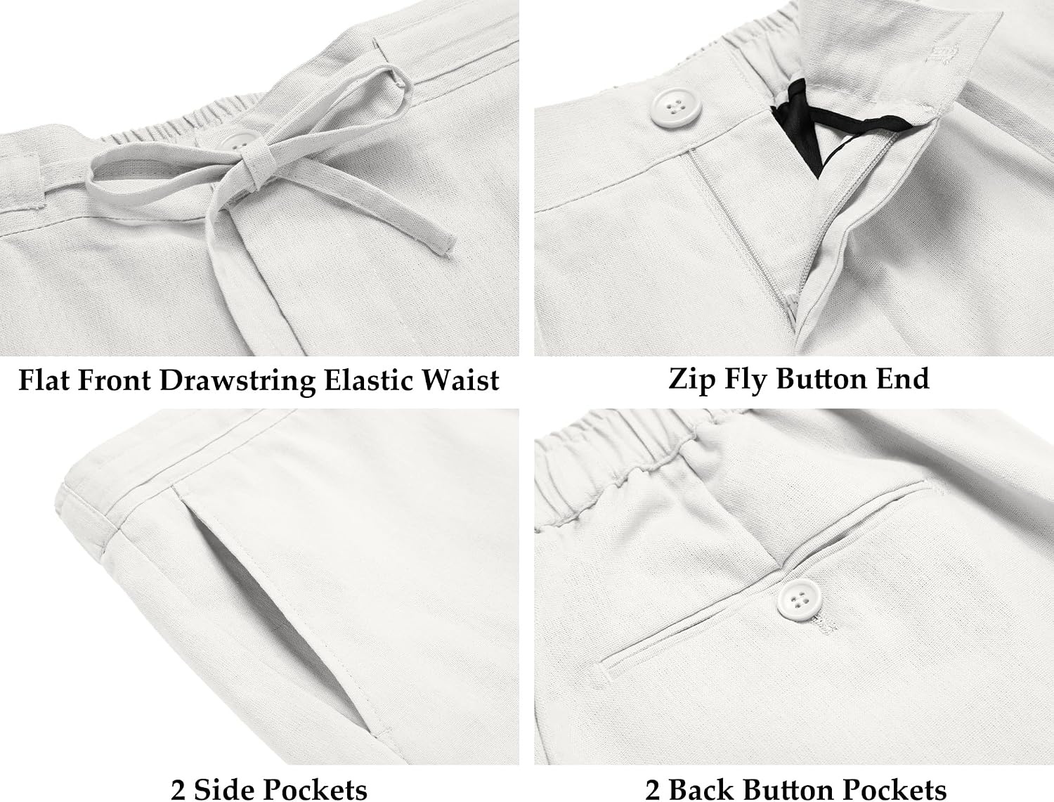 image:imageCOOFANDY Mens 2 Piece Linen Suits Set Casual Lightweight Linen Suit Blazer Jacket and PantsWhite