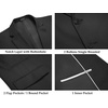 COOFANDY Men’s 2 Piece Linen Suits Set Casual Lightweight Linen Suit Blazer Jacket and Pants(Black)