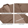 COOFANDY Men’s 2 Piece Linen Suits Set Casual Lightweight Linen Suit Blazer Jacket and Pants(Brown)