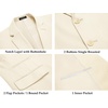 COOFANDY Men’s 2 Piece Linen Suits Set Casual Lightweight Linen Suit Blazer Jacket and Pants(Cream)