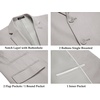 COOFANDY Men’s 2 Piece Linen Suits Set Casual Lightweight Linen Suit Blazer Jacket and Pants(Light Grey)