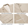 COOFANDY Men’s 2 Piece Linen Suits Set Casual Lightweight Linen Suit Blazer Jacket and Pants(Light Khaki)