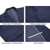 COOFANDY Men’s 2 Piece Linen Suits Set Casual Lightweight Linen Suit Blazer Jacket and Pants(Navy Blue)