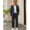 COOFANDY Mens 2 Piece Suits Slim Fit Two Button Blazer Pants Set for Casual Business Wedding(Black)