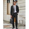 COOFANDY Mens 2 Piece Suits Slim Fit Two Button Blazer Pants Set for Casual Business Wedding(Black)