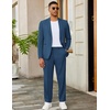 COOFANDY Mens 2 Piece Suits Slim Fit Two Button Blazer Pants Set for Casual Business Wedding(Blue)