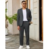 COOFANDY Mens 2 Piece Suits Slim Fit Two Button Blazer Pants Set for Casual Business Wedding(Dark Grey)