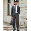 COOFANDY Mens 2 Piece Suits Slim Fit Two Button Blazer Pants Set for Casual Business Wedding(Dark Grey)