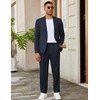 COOFANDY Mens 2 Piece Suits Slim Fit Two Button Blazer Pants Set for Casual Business Wedding(Navy Blue)