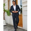 COOFANDY Mens 2 Piece Suits Slim Fit Two Button Blazer Pants Set for Casual Business Wedding(Navy Blue)