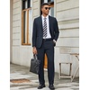 COOFANDY Mens 2 Piece Suits Slim Fit Two Button Blazer Pants Set for Casual Business Wedding(Navy Blue)