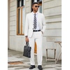 COOFANDY Mens 2 Piece Suits Slim Fit Two Button Blazer Pants Set for Casual Business Wedding(White)