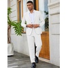 COOFANDY Mens 2 Piece Suits Slim Fit Two Button Blazer Pants Set for Casual Business Wedding(White)