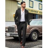 COOFANDY Men’s Suits 2 Piece Classic Fit Casual Suits Set 2 Button Suit(Black)