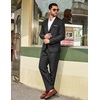 COOFANDY Men’s Suits 2 Piece Classic Fit Casual Suits Set 2 Button Suit(Black)