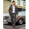 COOFANDY Men’s Suits 2 Piece Classic Fit Casual Suits Set 2 Button Suit(Dark Grey)