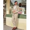 COOFANDY Men’s Suits 2 Piece Classic Fit Casual Suits Set 2 Button Suit(Khaki)