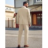 COOFANDY Men’s Suits 2 Piece Classic Fit Casual Suits Set 2 Button Suit(Khaki)