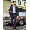 COOFANDY Men’s Suits 2 Piece Classic Fit Casual Suits Set 2 Button Suit(Navy Blue)